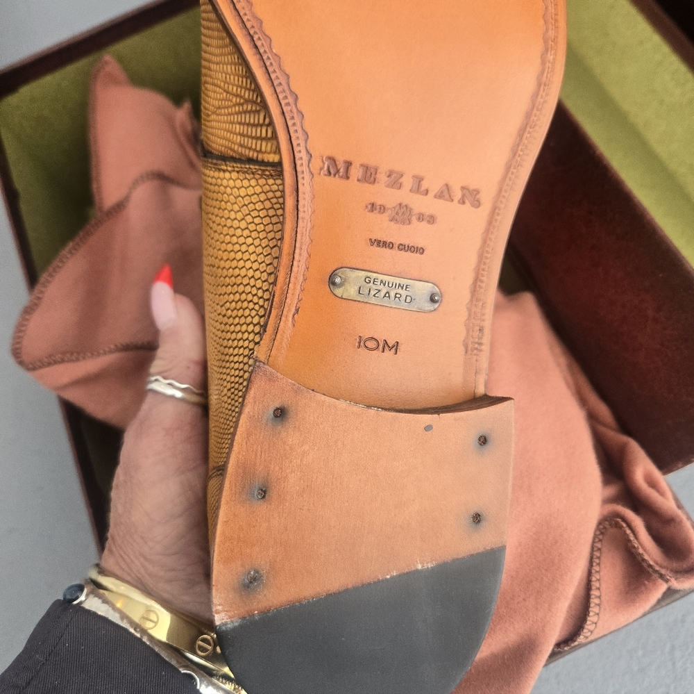 Mezlan Genuine Lizzard Skin Mens Shoes 10 Bnib Hp 🔥🔥🔥🔥🔥 - Picture 5 of 5